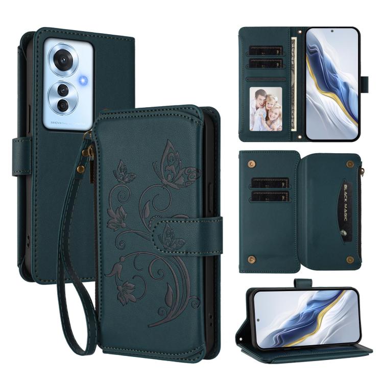 Butterfly Love Flower Multi-card Zipper Wallet Leather Phone Case, For OPPO A60 4G Global, For OPPO Reno11 F 5G Global, For OPPO Find X7, For OPPO Reno11 5G Global, For OPPO Reno11 Pro 5G Global, For OPPO Find X7 Ultra