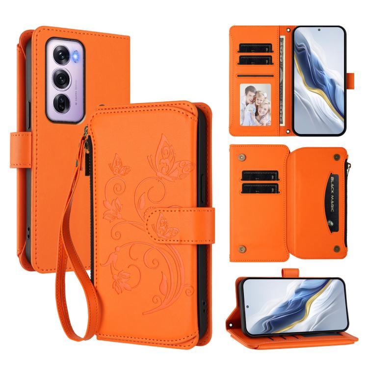 Butterfly Love Flower Multi-card Zipper Wallet Leather Phone Case, For OPPO Find X8 5G, For OPPO A80 5G EU / K12x 5G Global, For OPPO Reno12 F 5G / 4G, For OPPO Reno12 Pro 5G Global, For OPPO Reno12 5G Global, For OPPO A2 Pro 5G / F27 Pro 5G