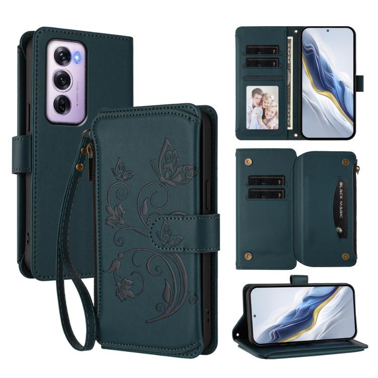 Butterfly Love Flower Multi-card Zipper Wallet Leather Phone Case, For OPPO Find X8 5G, For OPPO A80 5G EU / K12x 5G Global, For OPPO Reno12 F 5G / 4G, For OPPO Reno12 Pro 5G Global, For OPPO Reno12 5G Global, For OPPO A2 Pro 5G / F27 Pro 5G