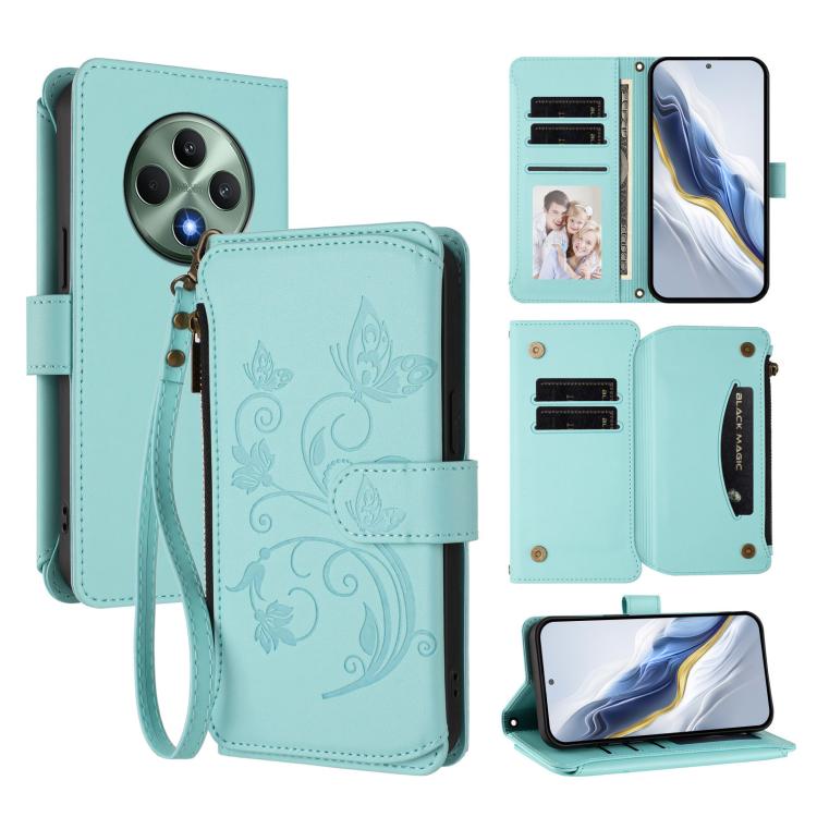 Butterfly Love Flower Multi-card Zipper Wallet Leather Phone Case, For OPPO Find X8 5G, For OPPO A80 5G EU / K12x 5G Global, For OPPO Reno12 F 5G / 4G, For OPPO Reno12 Pro 5G Global, For OPPO Reno12 5G Global, For OPPO A2 Pro 5G / F27 Pro 5G