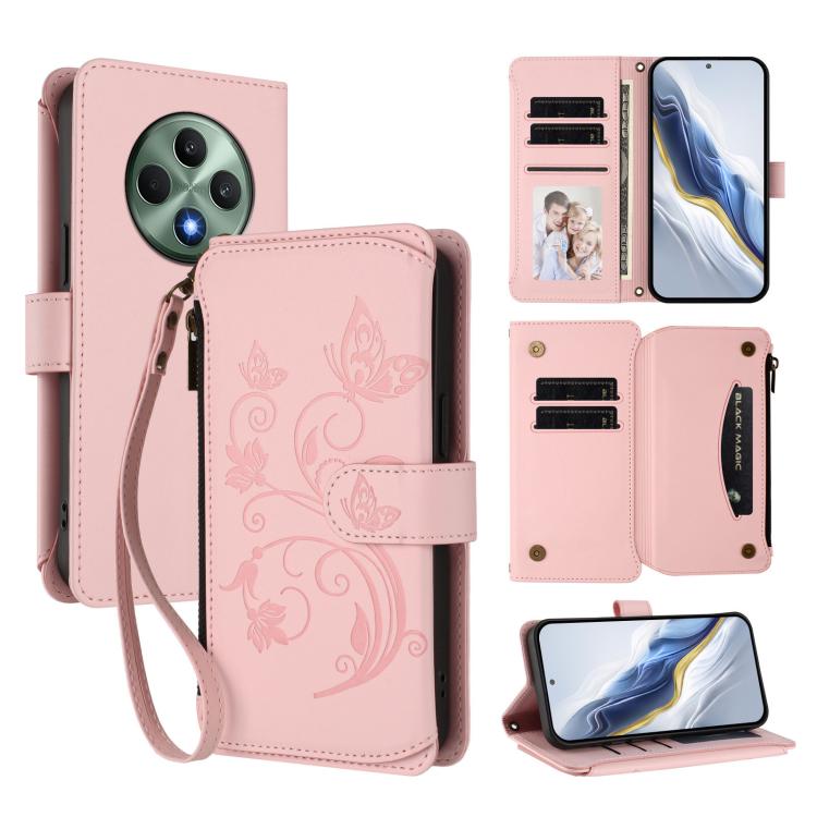 Butterfly Love Flower Multi-card Zipper Wallet Leather Phone Case, For OPPO Find X8 5G, For OPPO A80 5G EU / K12x 5G Global, For OPPO Reno12 F 5G / 4G, For OPPO Reno12 Pro 5G Global, For OPPO Reno12 5G Global, For OPPO A2 Pro 5G / F27 Pro 5G