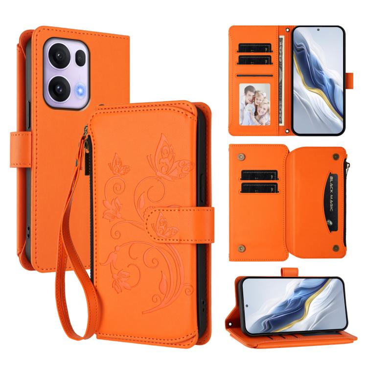 Butterfly Love Flower Multi-card Zipper Wallet Leather Phone Case, For OPPO F29 Pro 5G Global, For OPPO F29 5G Global, For OPPO Reno13 Pro 5G Global, For OPPO Reno13 5G Global, For OPPO Reno13 F 5G Global / 4G India, For OPPO A3x / A3 / A60 5G Global