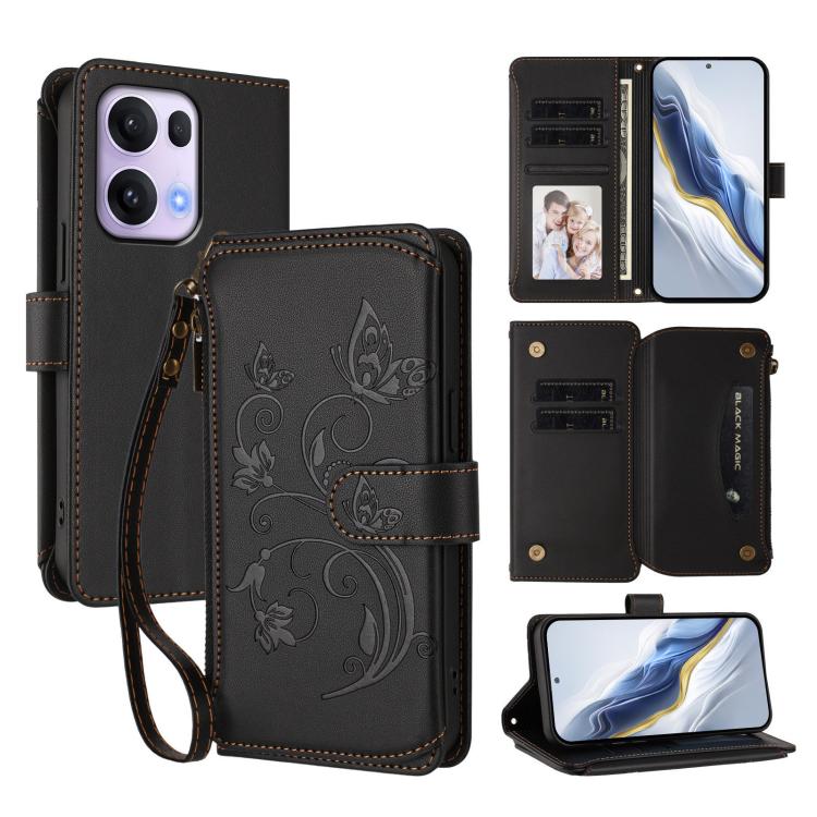 Butterfly Love Flower Multi-card Zipper Wallet Leather Phone Case, For OPPO F29 Pro 5G Global, For OPPO F29 5G Global, For OPPO Reno13 Pro 5G Global, For OPPO Reno13 5G Global, For OPPO Reno13 F 5G Global / 4G India, For OPPO A3x / A3 / A60 5G Global