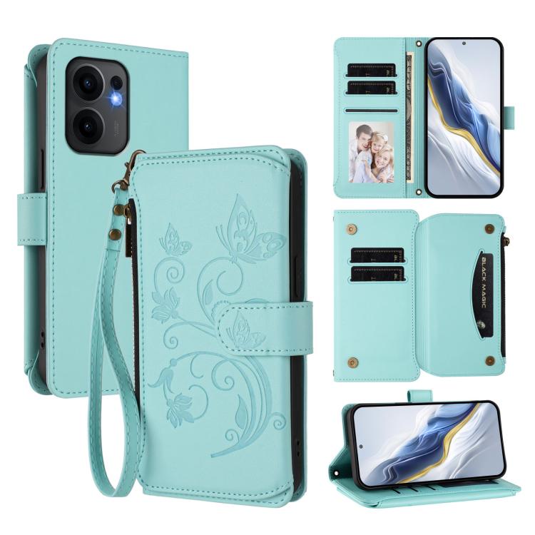 Butterfly Love Flower Multi-card Zipper Wallet Leather Phone Case, For OPPO F29 Pro 5G Global, For OPPO F29 5G Global, For OPPO Reno13 Pro 5G Global, For OPPO Reno13 5G Global, For OPPO Reno13 F 5G Global / 4G India, For OPPO A3x / A3 / A60 5G Global