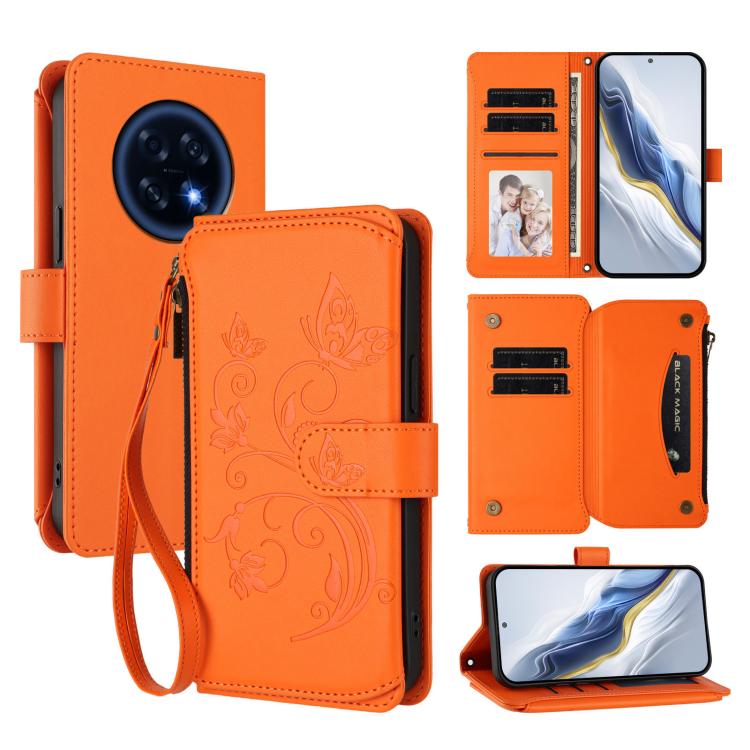 Butterfly Love Flower Multi-card Zipper Wallet Leather Phone Case, For OPPO Reno16 F 5G / FS 5G, For OPPO Reno16 Pro 5G Global, For OPPO Find X9s Pro 5G, For OPPO Find X9 Ultra, For OPPO Find X9, For OPPO A6 GT 5G