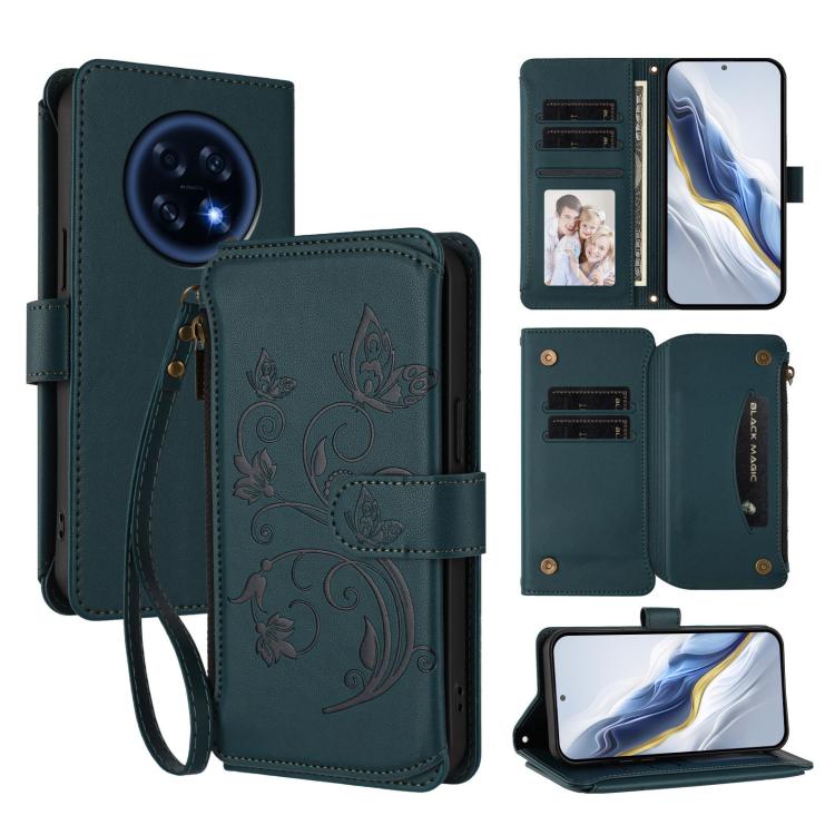 Butterfly Love Flower Multi-card Zipper Wallet Leather Phone Case, For OPPO Reno16 F 5G / FS 5G, For OPPO Reno16 Pro 5G Global, For OPPO Find X9s Pro 5G, For OPPO Find X9 Ultra, For OPPO Find X9, For OPPO A6 GT 5G