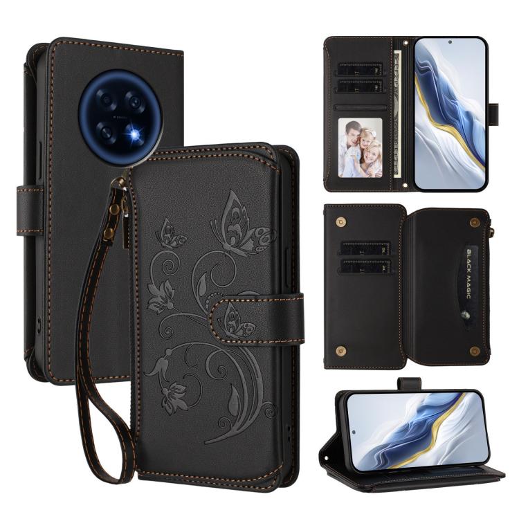 Butterfly Love Flower Multi-card Zipper Wallet Leather Phone Case, For OPPO Reno16 F 5G / FS 5G, For OPPO Reno16 Pro 5G Global, For OPPO Find X9s Pro 5G, For OPPO Find X9 Ultra, For OPPO Find X9, For OPPO A6 GT 5G