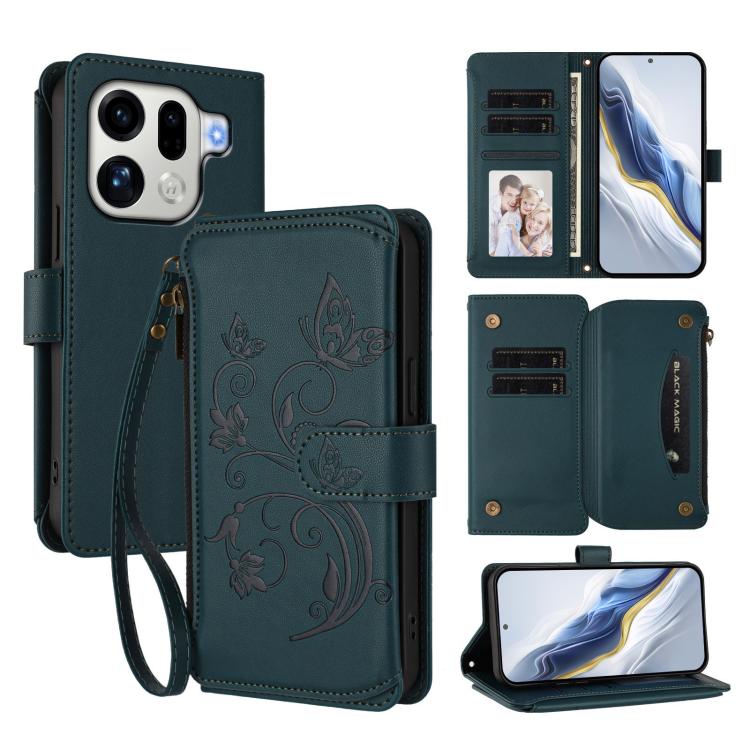 Butterfly Love Flower Multi-card Zipper Wallet Leather Phone Case, For OPPO Find X9 Pro, For OPPO K13 India, For OPPO K13 Turbo / K13 Turbo Pro 5G, For OPPO Reno14 F 5G / Reno14 5G, For OPPO A79 5G Global, For OPPO A5x 5G / 4G Global
