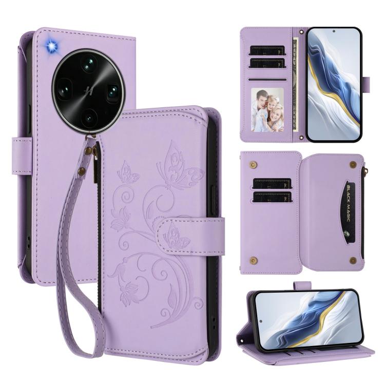 Butterfly Love Flower Multi-card Zipper Wallet Leather Phone Case, For OPPO Reno16 F 5G / FS 5G, For OPPO Reno16 Pro 5G Global, For OPPO Find X9s Pro 5G, For OPPO Find X9 Ultra, For OPPO Find X9, For OPPO A6 GT 5G