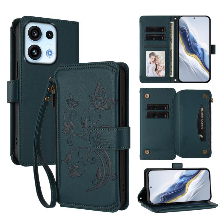 Butterfly Love Flower Multi-card Zipper Wallet Leather Phone Case, For OPPO Reno16 F 5G / FS 5G, For OPPO Reno16 Pro 5G Global, For OPPO Find X9s Pro 5G, For OPPO Find X9 Ultra, For OPPO Find X9, For OPPO A6 GT 5G