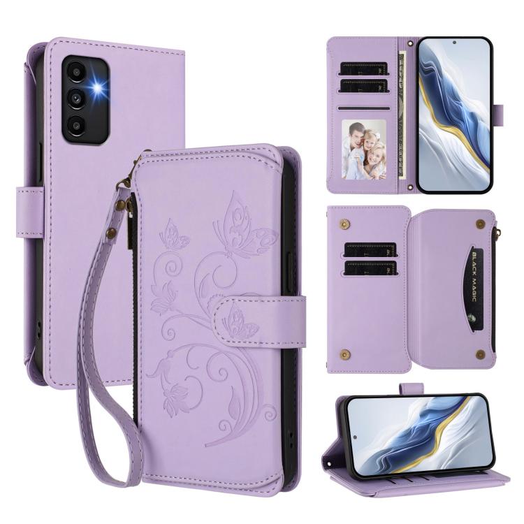 Butterfly Love Flower Multi-card Zipper Wallet Leather Phone Case, For Samsung Galaxy A23 4G / 5G / M23 5G, For Samsung Galaxy A04e 4G / M04 4G, For Samsung Galaxy A14 4G / 5G, For Samsung Galaxy A34 5G, For Samsung Galaxy A54 5G                       ...
