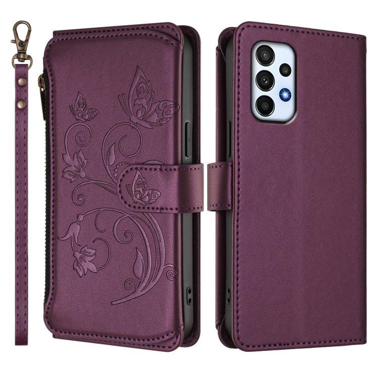 Butterfly Love Flower Multi-card Zipper Wallet Leather Phone Case, For Samsung Galaxy A23 4G / 5G / M23 5G, For Samsung Galaxy A04e 4G / M04 4G, For Samsung Galaxy A14 4G / 5G, For Samsung Galaxy A34 5G, For Samsung Galaxy A54 5G                       ...