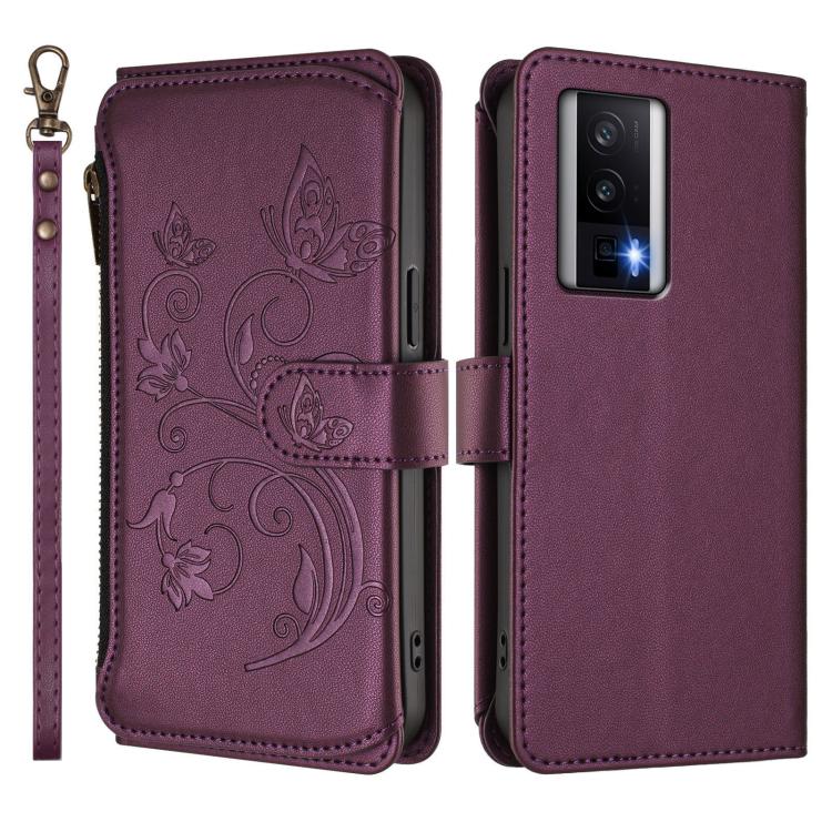 Butterfly Love Flower Multi-card Zipper Wallet Leather Phone Case, For Redmi K60 / K60 Pro, For Redmi Note 12S / Note 11S 4G, For Redmi A1+ / A2+ / Poco C51, For Redmi Note 12 Pro 4G / Note 11 Pro 5G, For Redmi Note 12 4G Global, For Redmi A1 / Redmi A2