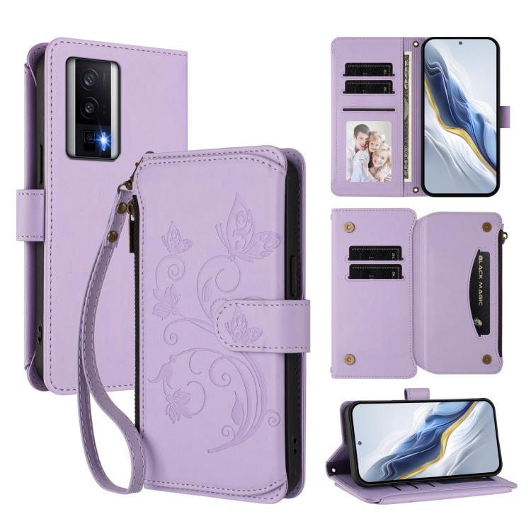 Butterfly Love Flower Multi-card Zipper Wallet Leather Phone Case, For Redmi K60 / K60 Pro, For Redmi Note 12S / Note 11S 4G, For Redmi A1+ / A2+ / Poco C51, For Redmi Note 12 Pro 4G / Note 11 Pro 5G, For Redmi Note 12 4G Global, For Redmi A1 / Redmi A2