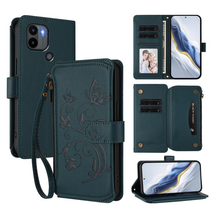 Butterfly Love Flower Multi-card Zipper Wallet Leather Phone Case, For Redmi K60 / K60 Pro, For Redmi Note 12S / Note 11S 4G, For Redmi A1+ / A2+ / Poco C51, For Redmi Note 12 Pro 4G / Note 11 Pro 5G, For Redmi Note 12 4G Global, For Redmi A1 / Redmi A2
