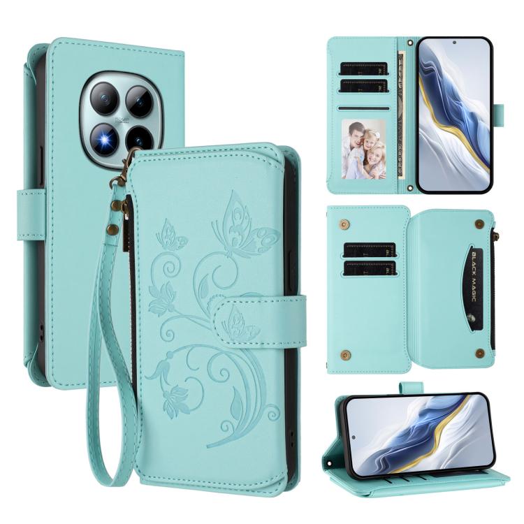 Butterfly Love Flower Multi-card Zipper Wallet Leather Phone Case, For Redmi A7 / A5 4G 171mm / Poco C71, For Redmi K90 Max 5G, For Redmi A7 Pro 171mm / Poco C85x 5G, For Redmi Turbo 5 Max / Poco X8 Pro Max, For Redmi Turbo 5 Global / Poco X8 Pro 5G   ...