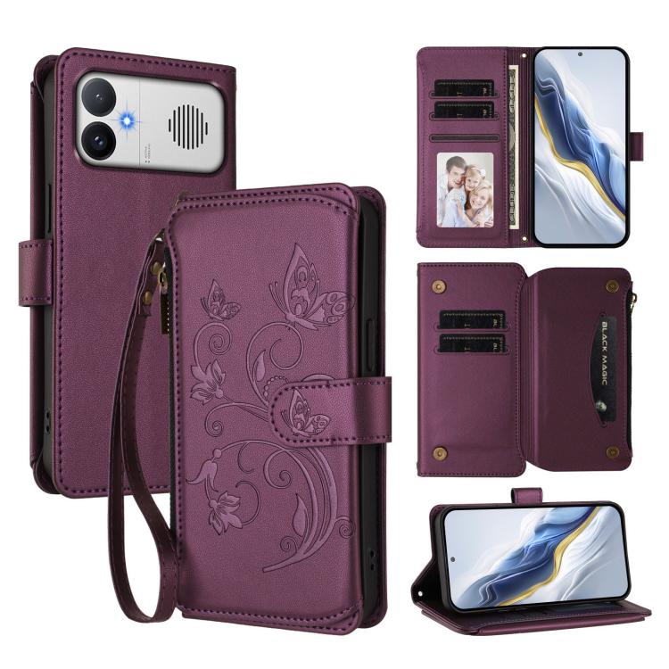 Butterfly Love Flower Multi-card Zipper Wallet Leather Phone Case, For Redmi A7 / A5 4G 171mm / Poco C71, For Redmi K90 Max 5G, For Redmi A7 Pro 171mm / Poco C85x 5G, For Redmi Turbo 5 Max / Poco X8 Pro Max, For Redmi Turbo 5 Global / Poco X8 Pro 5G   ...