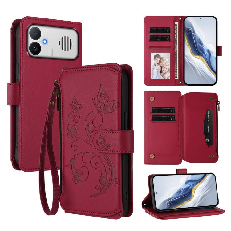Butterfly Love Flower Multi-card Zipper Wallet Leather Phone Case, For Redmi A7 / A5 4G 171mm / Poco C71, For Redmi K90 Max 5G, For Redmi A7 Pro 171mm / Poco C85x 5G, For Redmi Turbo 5 Max / Poco X8 Pro Max, For Redmi Turbo 5 Global / Poco X8 Pro 5G   ...