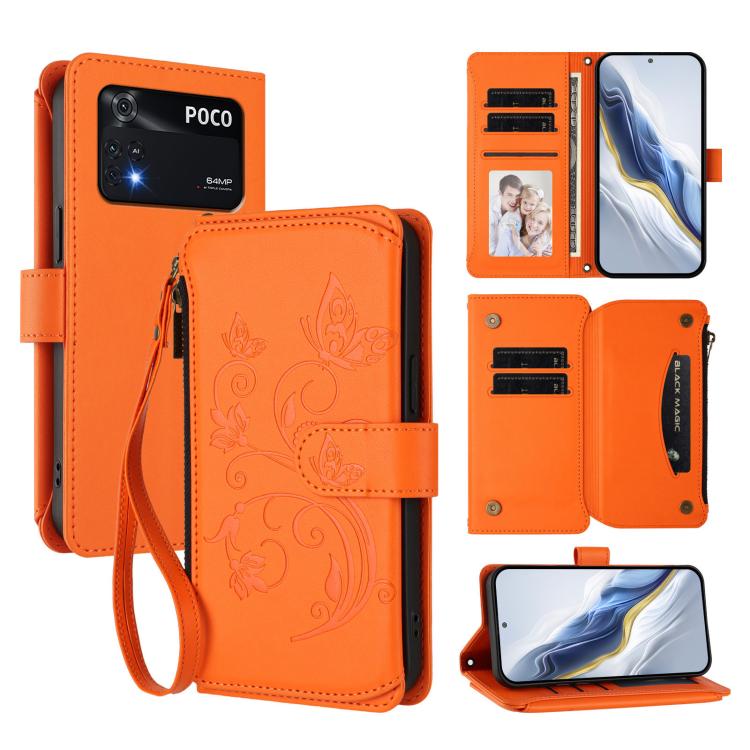 Butterfly Love Flower Multi-card Zipper Wallet Leather Phone Case, For Xiaomi 12 / Xiaomi 12X / Xiaomi 12S, For Xiaomi 12 Lite, For Xiaomi Poco C40 / Redmi 10C, For Xiaomi Civi 1S, For Xiaomi Poco M4 Pro 4G, For Xiaomi Poco X4 Pro 5G
