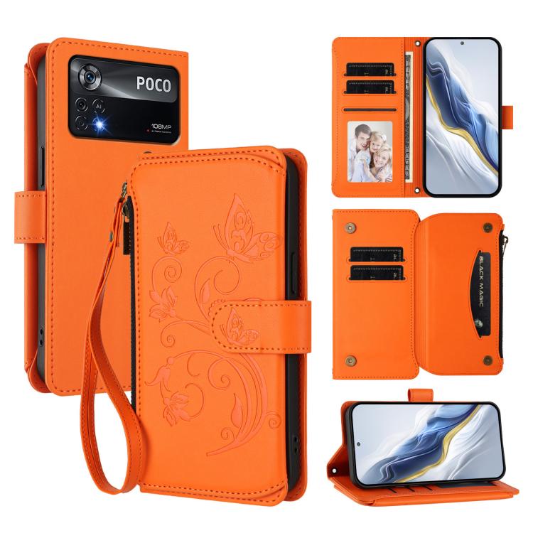 Butterfly Love Flower Multi-card Zipper Wallet Leather Phone Case, For Xiaomi 12 / Xiaomi 12X / Xiaomi 12S, For Xiaomi 12 Lite, For Xiaomi Poco C40 / Redmi 10C, For Xiaomi Civi 1S, For Xiaomi Poco M4 Pro 4G, For Xiaomi Poco X4 Pro 5G