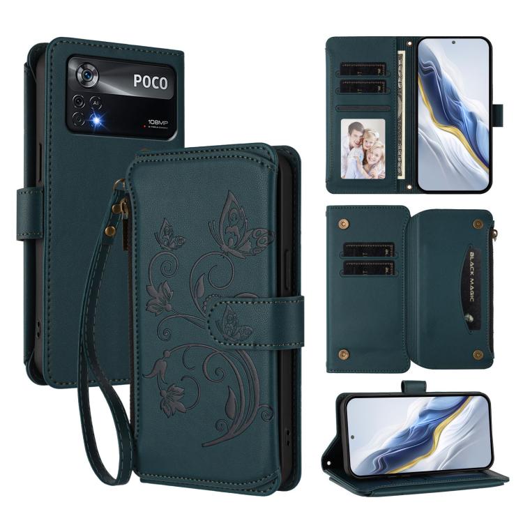 Butterfly Love Flower Multi-card Zipper Wallet Leather Phone Case, For Xiaomi 12 / Xiaomi 12X / Xiaomi 12S, For Xiaomi 12 Lite, For Xiaomi Poco C40 / Redmi 10C, For Xiaomi Civi 1S, For Xiaomi Poco M4 Pro 4G, For Xiaomi Poco X4 Pro 5G