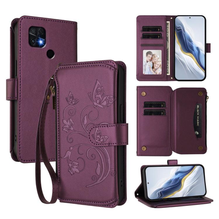 Butterfly Love Flower Multi-card Zipper Wallet Leather Phone Case, For Xiaomi 12 / Xiaomi 12X / Xiaomi 12S, For Xiaomi 12 Lite, For Xiaomi Poco C40 / Redmi 10C, For Xiaomi Civi 1S, For Xiaomi Poco M4 Pro 4G, For Xiaomi Poco X4 Pro 5G