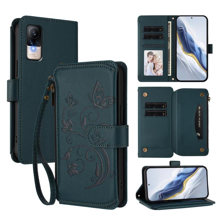 Butterfly Love Flower Multi-card Zipper Wallet Leather Phone Case, For Xiaomi 12 / Xiaomi 12X / Xiaomi 12S, For Xiaomi 12 Lite, For Xiaomi Poco C40 / Redmi 10C, For Xiaomi Civi 1S, For Xiaomi Poco M4 Pro 4G, For Xiaomi Poco X4 Pro 5G