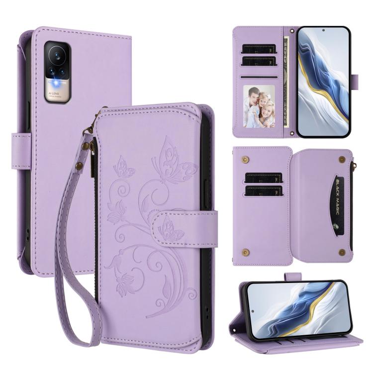 Butterfly Love Flower Multi-card Zipper Wallet Leather Phone Case, For Xiaomi 12 / Xiaomi 12X / Xiaomi 12S, For Xiaomi 12 Lite, For Xiaomi Poco C40 / Redmi 10C, For Xiaomi Civi 1S, For Xiaomi Poco M4 Pro 4G, For Xiaomi Poco X4 Pro 5G