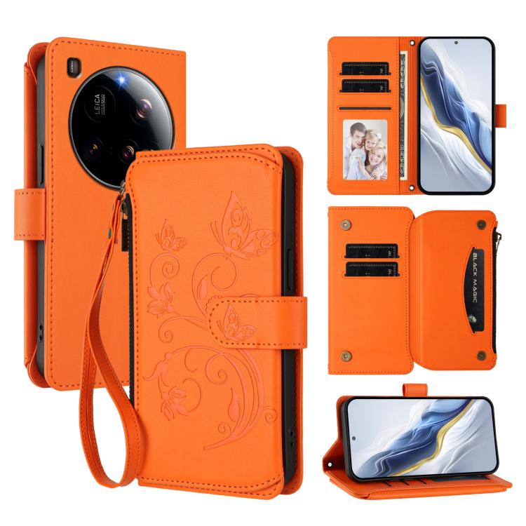 Butterfly Love Flower Multi-card Zipper Wallet Leather Phone Case, For Xiaomi Poco F7 Pro / Redmi K80, For Xiaomi Poco M7 5G / Poco C75 4G, For Xiaomi 15 Ultra, For Xiaomi Poco X7 Pro, For Xiaomi 15 Pro, For Xiaomi 15
