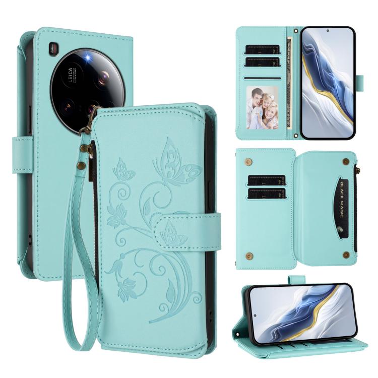 Butterfly Love Flower Multi-card Zipper Wallet Leather Phone Case, For Xiaomi Poco F7 Pro / Redmi K80, For Xiaomi Poco M7 5G / Poco C75 4G, For Xiaomi 15 Ultra, For Xiaomi Poco X7 Pro, For Xiaomi 15 Pro, For Xiaomi 15