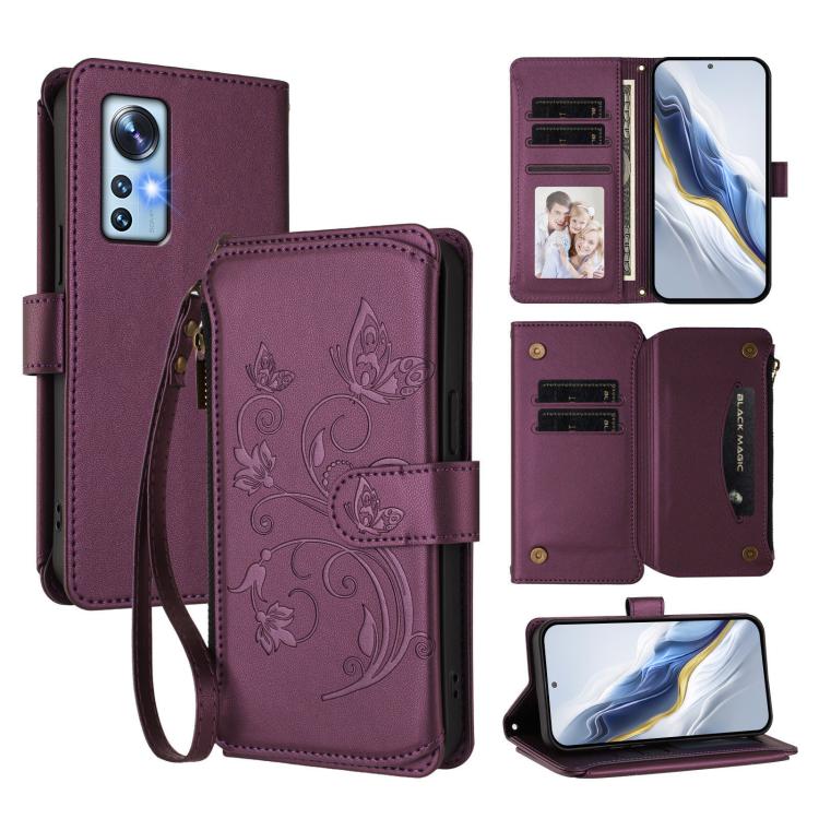 Butterfly Love Flower Multi-card Zipper Wallet Leather Phone Case, For Xiaomi 12 / Xiaomi 12X / Xiaomi 12S, For Xiaomi 12 Lite, For Xiaomi Poco C40 / Redmi 10C, For Xiaomi Civi 1S, For Xiaomi Poco M4 Pro 4G, For Xiaomi Poco X4 Pro 5G