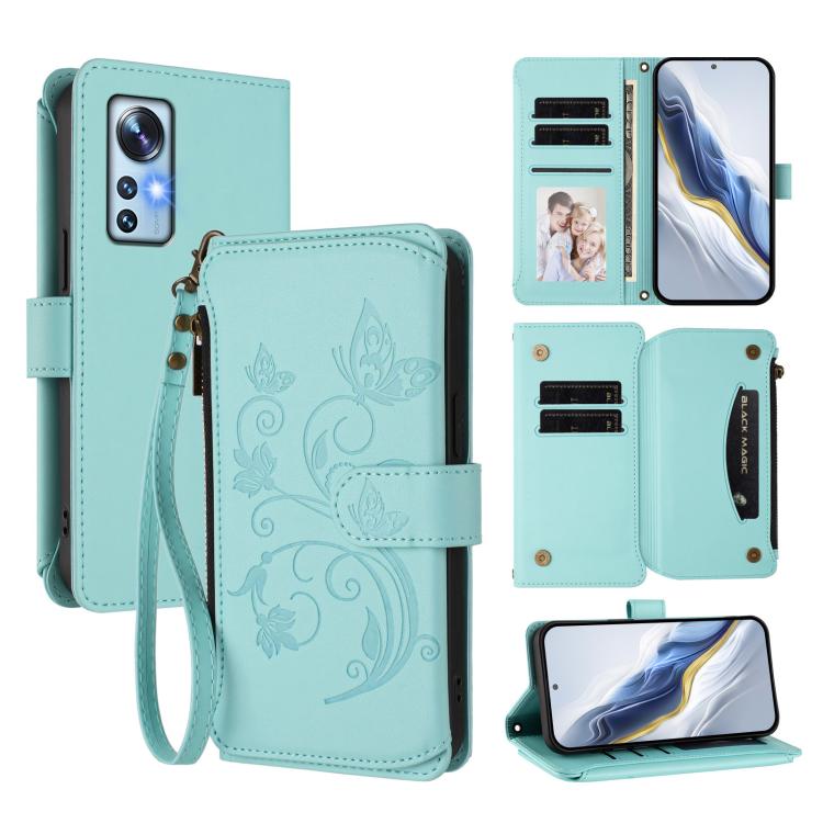 Butterfly Love Flower Multi-card Zipper Wallet Leather Phone Case, For Xiaomi 12 / Xiaomi 12X / Xiaomi 12S, For Xiaomi 12 Lite, For Xiaomi Poco C40 / Redmi 10C, For Xiaomi Civi 1S, For Xiaomi Poco M4 Pro 4G, For Xiaomi Poco X4 Pro 5G