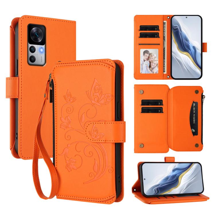 Butterfly Love Flower Multi-card Zipper Wallet Leather Phone Case, For Xiaomi 13 Lite / Civi 2, For Xiaomi 13 Pro, For Xiaomi 13, For Xiaomi 12T / 12T Pro / Redmi K50 Ultra, For Xiaomi 12S Ultra, For Xiaomi 12 Pro / 12S Pro