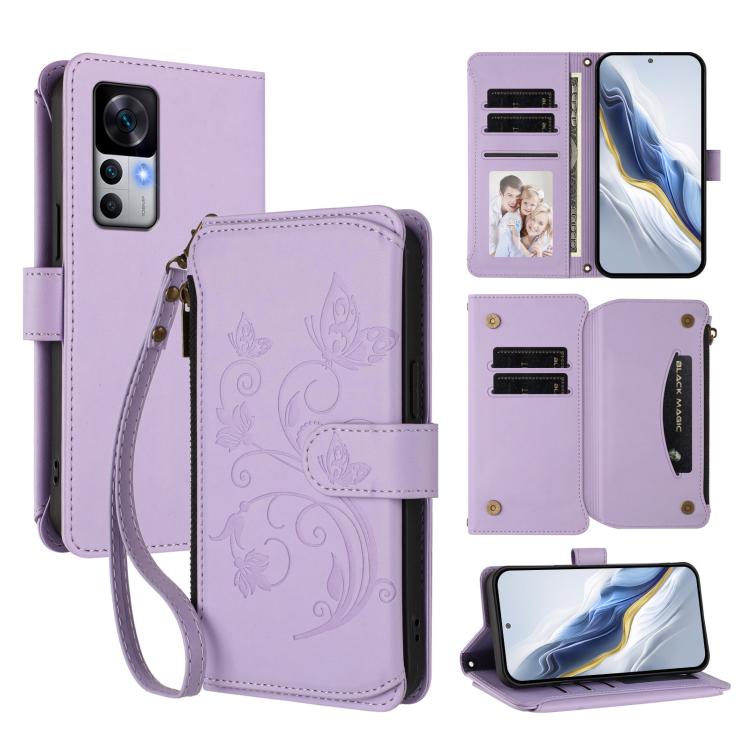 Butterfly Love Flower Multi-card Zipper Wallet Leather Phone Case, For Xiaomi 13 Lite / Civi 2, For Xiaomi 13 Pro, For Xiaomi 13, For Xiaomi 12T / 12T Pro / Redmi K50 Ultra, For Xiaomi 12S Ultra, For Xiaomi 12 Pro / 12S Pro