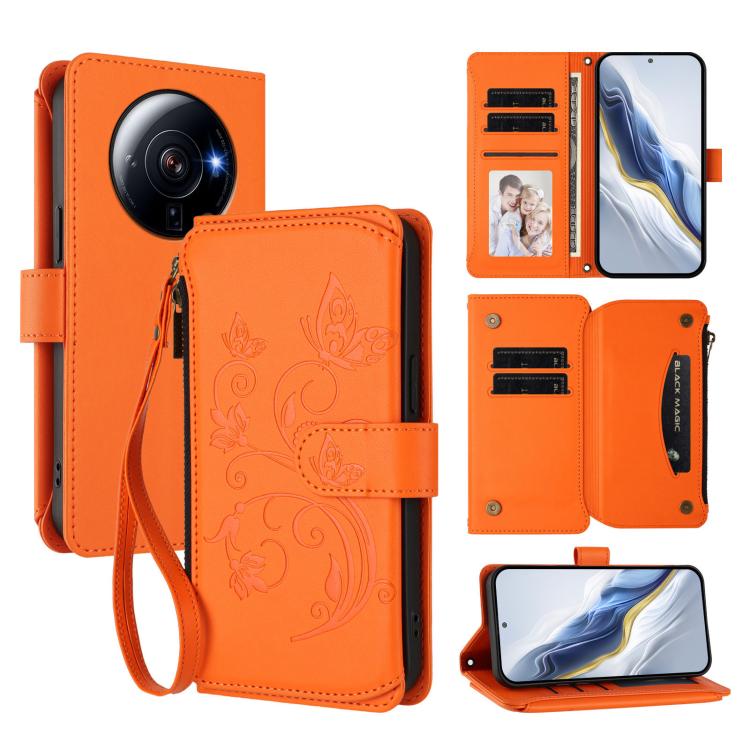 Butterfly Love Flower Multi-card Zipper Wallet Leather Phone Case, For Xiaomi 13 Lite / Civi 2, For Xiaomi 13 Pro, For Xiaomi 13, For Xiaomi 12T / 12T Pro / Redmi K50 Ultra, For Xiaomi 12S Ultra, For Xiaomi 12 Pro / 12S Pro
