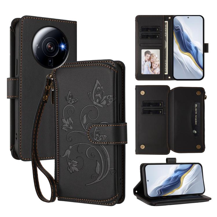 Butterfly Love Flower Multi-card Zipper Wallet Leather Phone Case, For Xiaomi 13 Lite / Civi 2, For Xiaomi 13 Pro, For Xiaomi 13, For Xiaomi 12T / 12T Pro / Redmi K50 Ultra, For Xiaomi 12S Ultra, For Xiaomi 12 Pro / 12S Pro