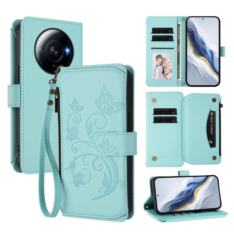 Butterfly Love Flower Multi-card Zipper Wallet Leather Phone Case, For Xiaomi 13 Lite / Civi 2, For Xiaomi 13 Pro, For Xiaomi 13, For Xiaomi 12T / 12T Pro / Redmi K50 Ultra, For Xiaomi 12S Ultra, For Xiaomi 12 Pro / 12S Pro