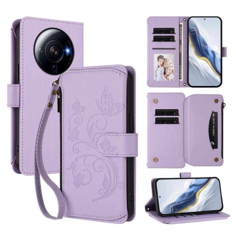 Butterfly Love Flower Multi-card Zipper Wallet Leather Phone Case, For Xiaomi 13 Lite / Civi 2, For Xiaomi 13 Pro, For Xiaomi 13, For Xiaomi 12T / 12T Pro / Redmi K50 Ultra, For Xiaomi 12S Ultra, For Xiaomi 12 Pro / 12S Pro