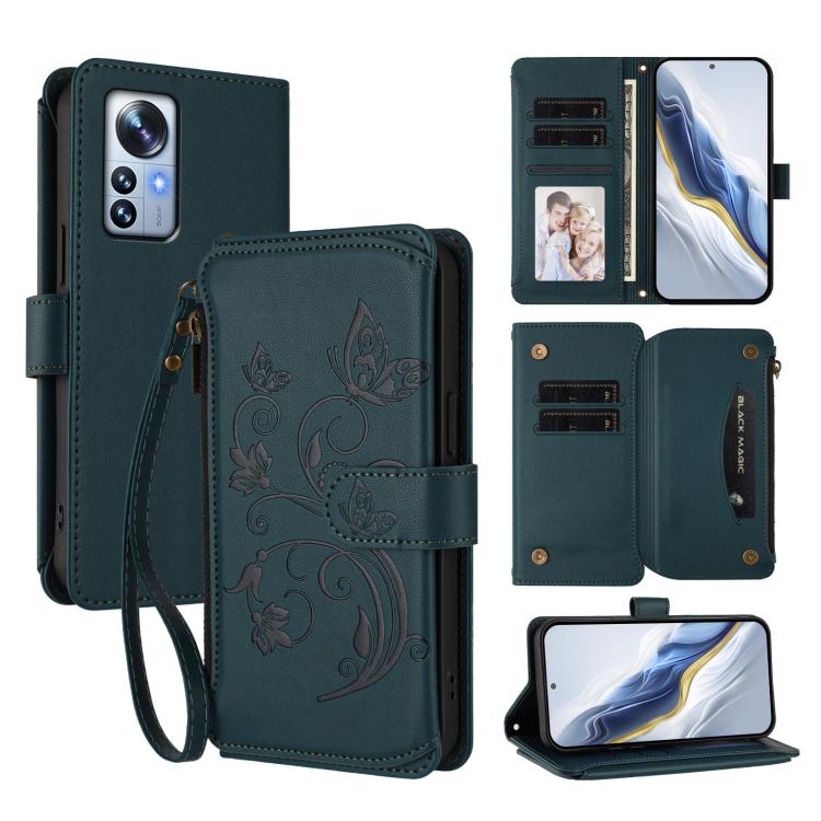 Butterfly Love Flower Multi-card Zipper Wallet Leather Phone Case, For Xiaomi 13 Lite / Civi 2, For Xiaomi 13 Pro, For Xiaomi 13, For Xiaomi 12T / 12T Pro / Redmi K50 Ultra, For Xiaomi 12S Ultra, For Xiaomi 12 Pro / 12S Pro
