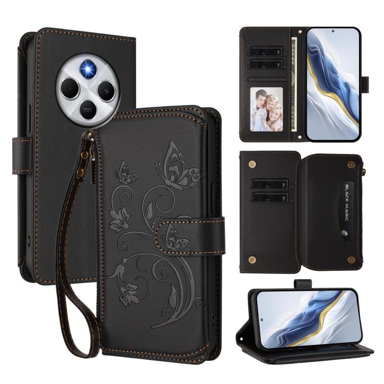 Butterfly Love Flower Multi-card Zipper Wallet Leather Phone Case, For Xiaomi Poco F7 Pro / Redmi K80, For Xiaomi Poco M7 5G / Poco C75 4G, For Xiaomi 15 Ultra, For Xiaomi Poco X7 Pro, For Xiaomi 15 Pro, For Xiaomi 15