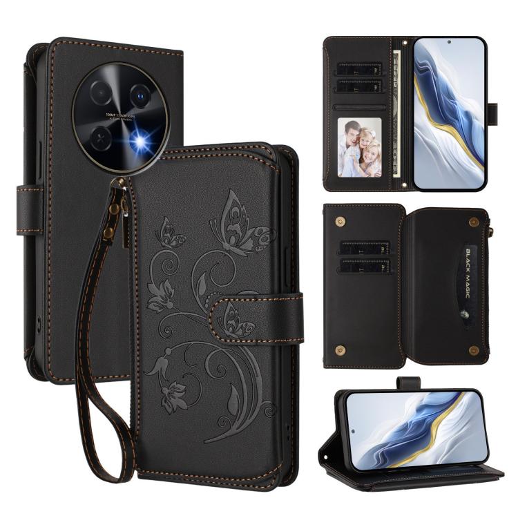 Butterfly Love Flower Multi-card Zipper Wallet Leather Phone Case, For Huawei Enjoy 80s 4G, For Huawei nova 14 Ultra, For Huawei nova 14 Pro 5G, For Huawei Enjoy 80 5G, For Huawei nova 12i 4G / 13i  4G, For Huawei Mate 70 Pro