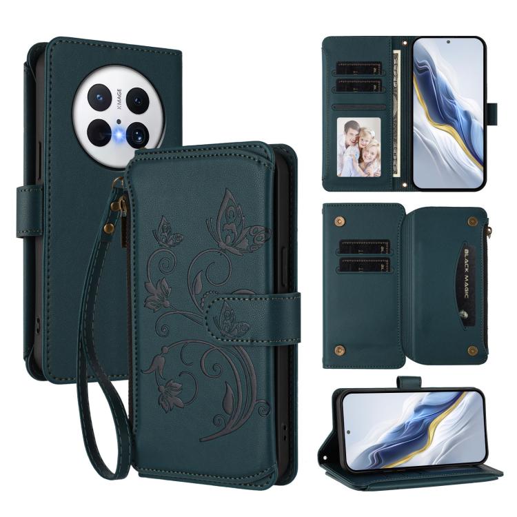 Butterfly Love Flower Multi-card Zipper Wallet Leather Phone Case, For Huawei Enjoy 80s 4G, For Huawei nova 14 Ultra, For Huawei nova 14 Pro 5G, For Huawei Enjoy 80 5G, For Huawei nova 12i 4G / 13i  4G, For Huawei Mate 70 Pro