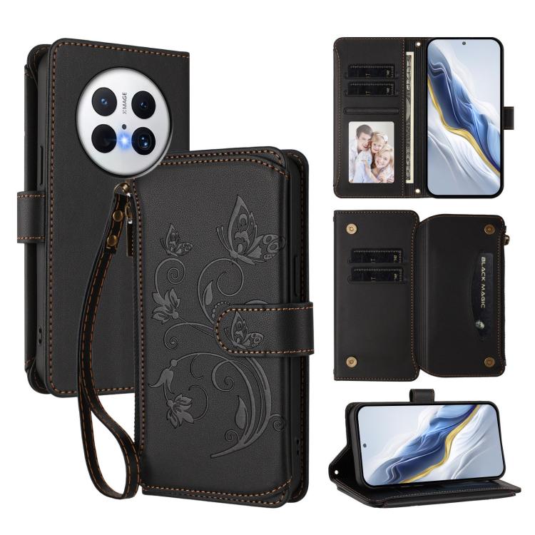 Butterfly Love Flower Multi-card Zipper Wallet Leather Phone Case, For Huawei Enjoy 80s 4G, For Huawei nova 14 Ultra, For Huawei nova 14 Pro 5G, For Huawei Enjoy 80 5G, For Huawei nova 12i 4G / 13i  4G, For Huawei Mate 70 Pro