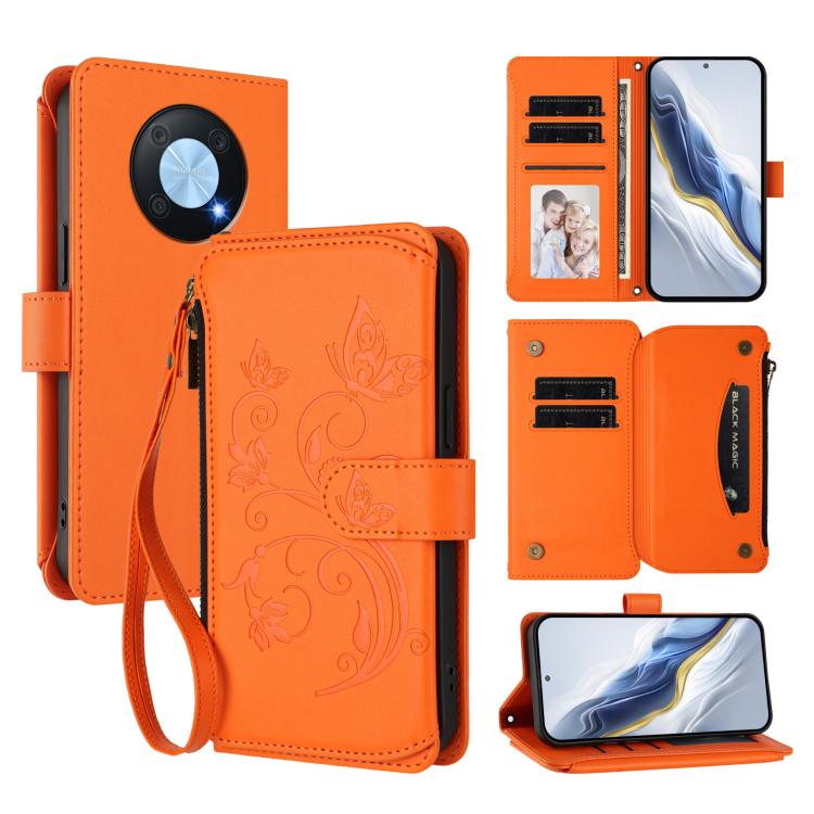 Butterfly Love Flower Multi-card Zipper Wallet Leather Phone Case, For Huawei Mate 60 Pro / 60 Pro+, For Huawei Mate 60, For Huawei Enjoy 50 / nova Y70, For Huawei P60 Art, For Huawei P60 / P60 Pro, For Huawei Enjoy 50 Pro 4G / nova Y90