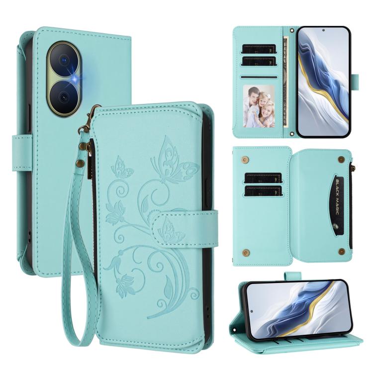 Butterfly Love Flower Multi-card Zipper Wallet Leather Phone Case, For Huawei Enjoy 80s 4G, For Huawei nova 14 Ultra, For Huawei nova 14 Pro 5G, For Huawei Enjoy 80 5G, For Huawei nova 12i 4G / 13i  4G, For Huawei Mate 70 Pro