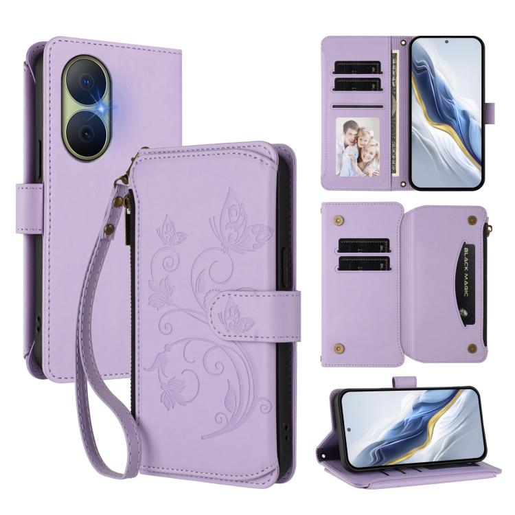 Butterfly Love Flower Multi-card Zipper Wallet Leather Phone Case, For Huawei Enjoy 80s 4G, For Huawei nova 14 Ultra, For Huawei nova 14 Pro 5G, For Huawei Enjoy 80 5G, For Huawei nova 12i 4G / 13i  4G, For Huawei Mate 70 Pro