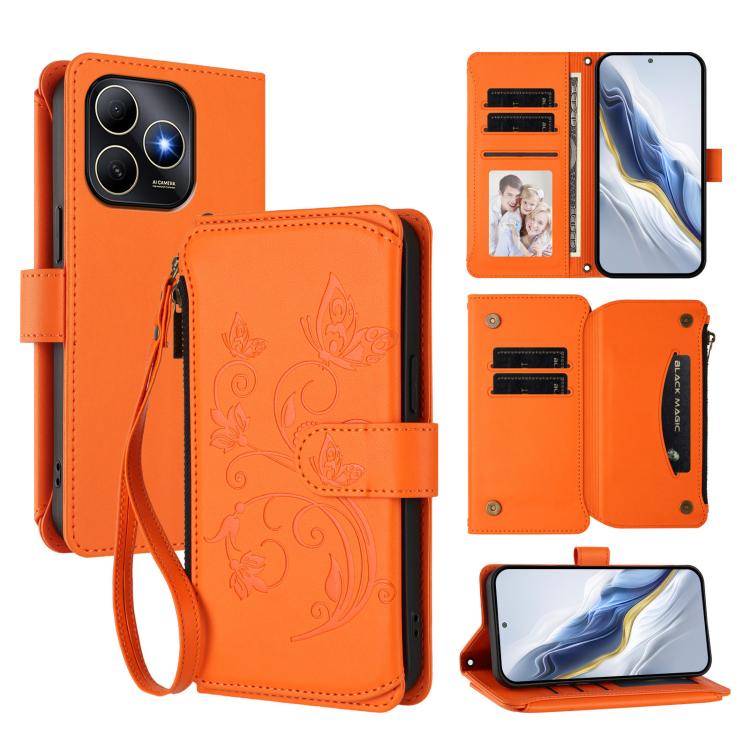 Butterfly Love Flower Multi-card Zipper Wallet Leather Phone Case, For Huawei Enjoy 80s 4G, For Huawei nova 14 Ultra, For Huawei nova 14 Pro 5G, For Huawei Enjoy 80 5G, For Huawei nova 12i 4G / 13i  4G, For Huawei Mate 70 Pro