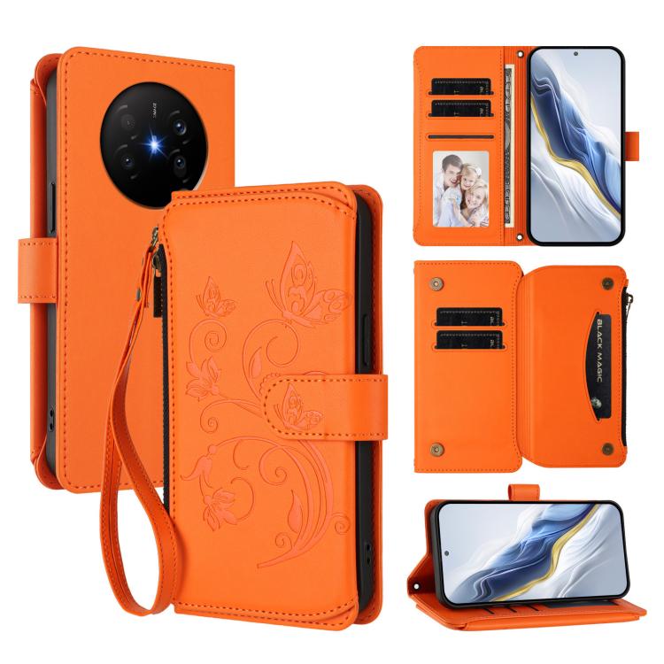 Butterfly Love Flower Multi-card Zipper Wallet Leather Phone Case, For Huawei nova 14 5G / 15 / 16z, For Huawei nova 16, For Huawei Mate 70 Air 5G, For Huawei Pura 80 Ultra 5G, For Huawei Pura 80 Pro 5G, For Huawei Pura 80 5G