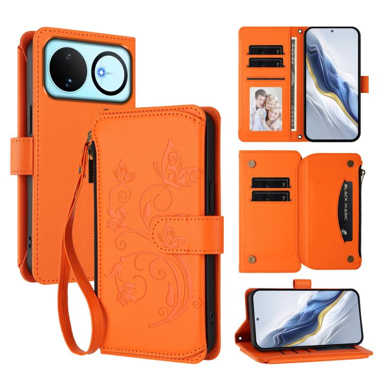 Butterfly Love Flower Multi-card Zipper Wallet Leather Phone Case, For Huawei nova 14 5G / 15 / 16z, For Huawei nova 16, For Huawei Mate 70 Air 5G, For Huawei Pura 80 Ultra 5G, For Huawei Pura 80 Pro 5G, For Huawei Pura 80 5G