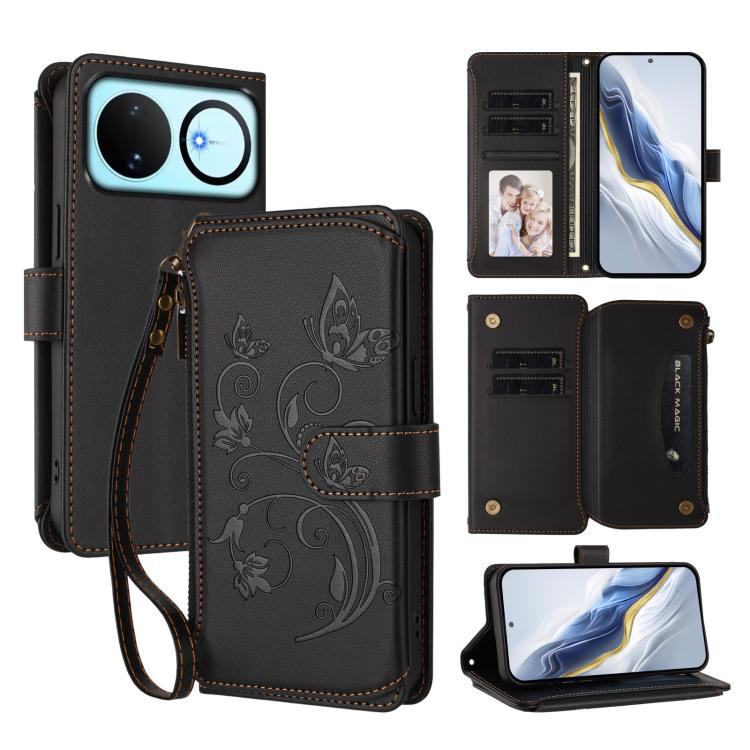 Butterfly Love Flower Multi-card Zipper Wallet Leather Phone Case, For Huawei nova 14 5G / 15 / 16z, For Huawei nova 16, For Huawei Mate 70 Air 5G, For Huawei Pura 80 Ultra 5G, For Huawei Pura 80 Pro 5G, For Huawei Pura 80 5G
